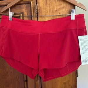 NWT Lululemon Speed Up LR 2.5” Short Dark Red Size 10